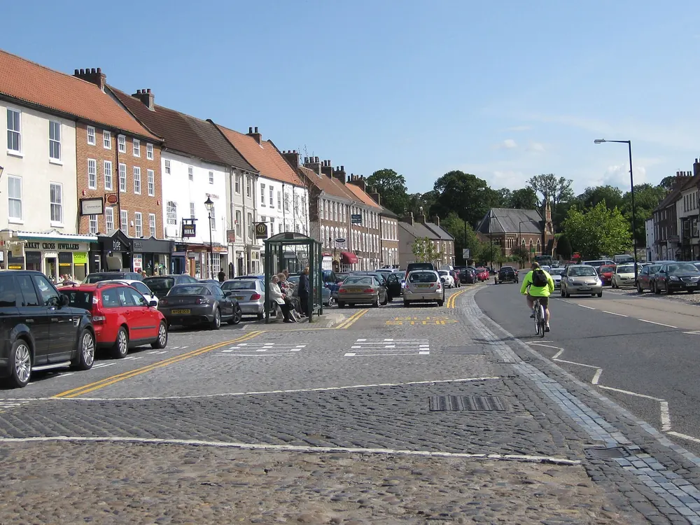 Looking south along Yarm High Street, Yarm Conservation Area