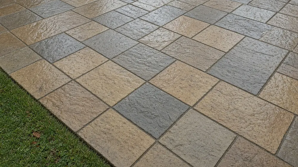 Example image: close-up of riven sandstone showing natural colour and texture